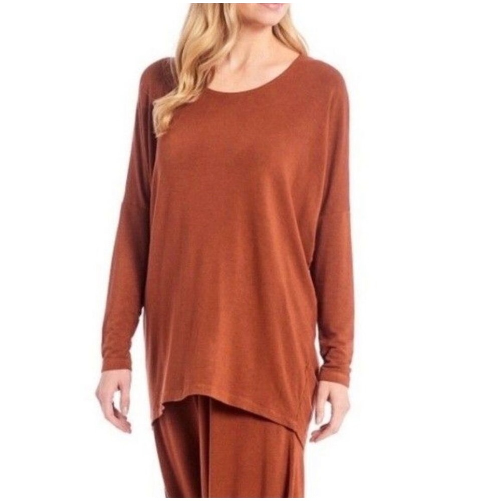 Bryn Walker Rachele Tunic Top in Sequoia Burnt Orange Dolman Sleeves size XS